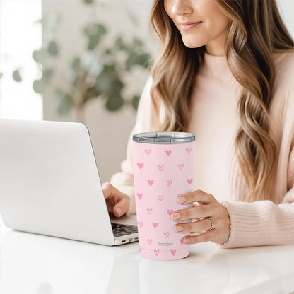 SANDJEST Pickleball Tumbler 20oz, Stainless Steel Travel Cup with Lid, Insulated Coffee Mug, Pickleballs Gifts for Women Girls Friends Sisters Players on Birthday Christmas