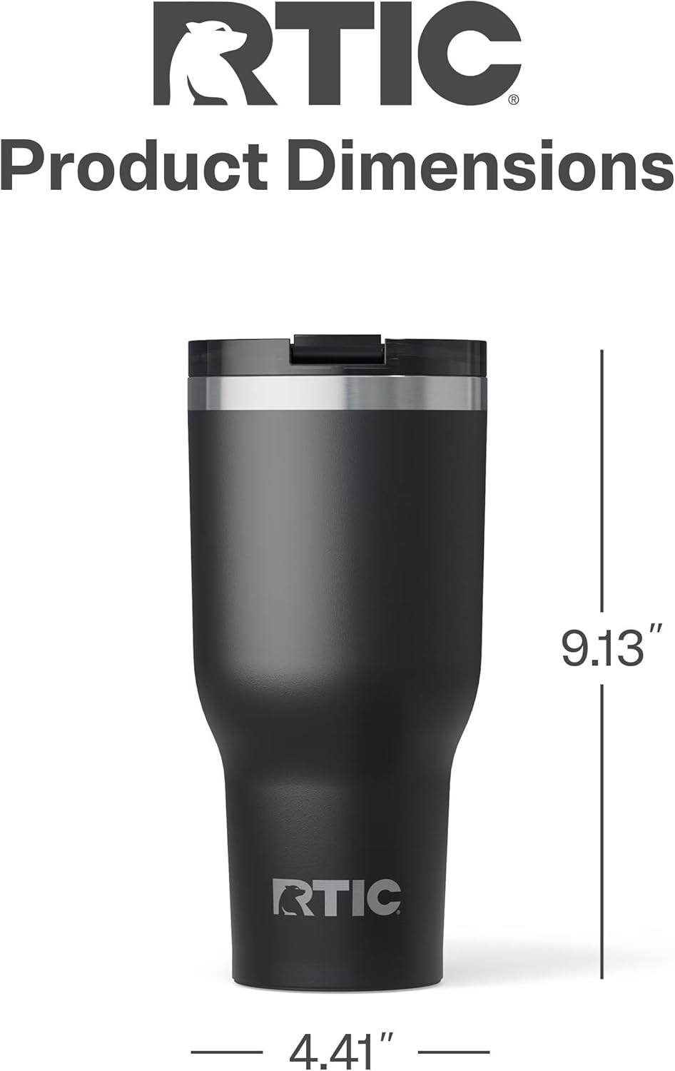 RTIC 20oz Essential Tumbler with Lid, Ceramic Lined, Insulated, Stainless Steel, Metal, Double Wall Vacuum-Insulation, Travel Cup for Iced Coffee, Tea, Hot and Cold Drink, Graphite