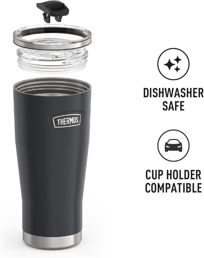 THERMOS ICON SERIES, Stainless Steel Tumbler with Slide Lock, 18 Ounce, Mystic Navy