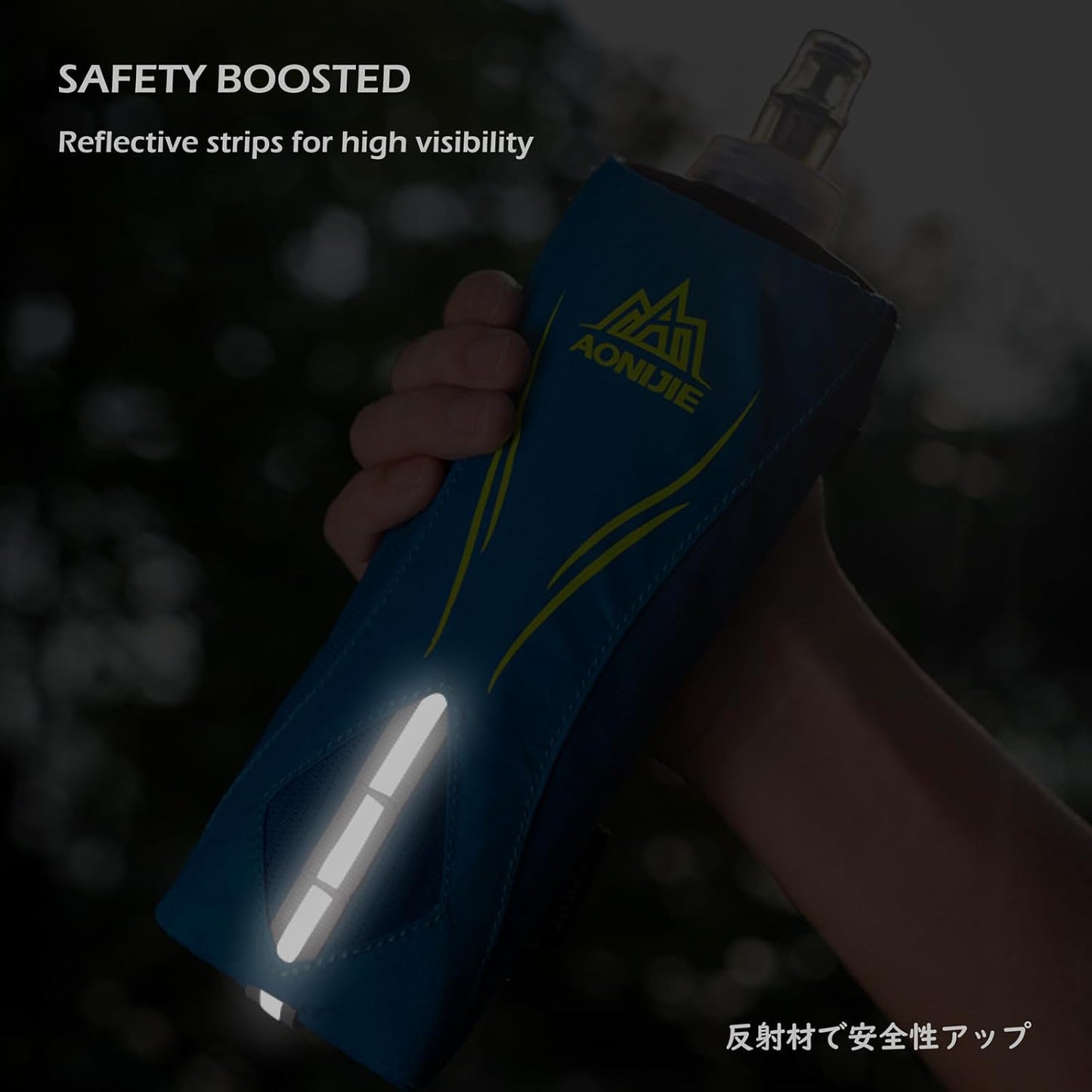 TRIWONDER Handheld Water Bottle for Running, Quick Grip Chill 17 oz Handheld Soft Water Bottle with Hand Strap Hydration Pack, BPA Sport Soft Flask (Blue)