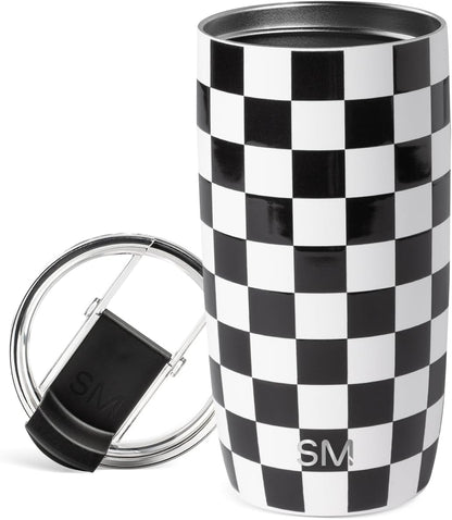 Simple Modern Voyager Tumbler with Flip Lid | Travel Coffee Mug | Insulated Stainless Steel Cold Brew Iced or Hot Coffee Cup | Gifts for Women Men Her Him | 16oz, Almond Birch