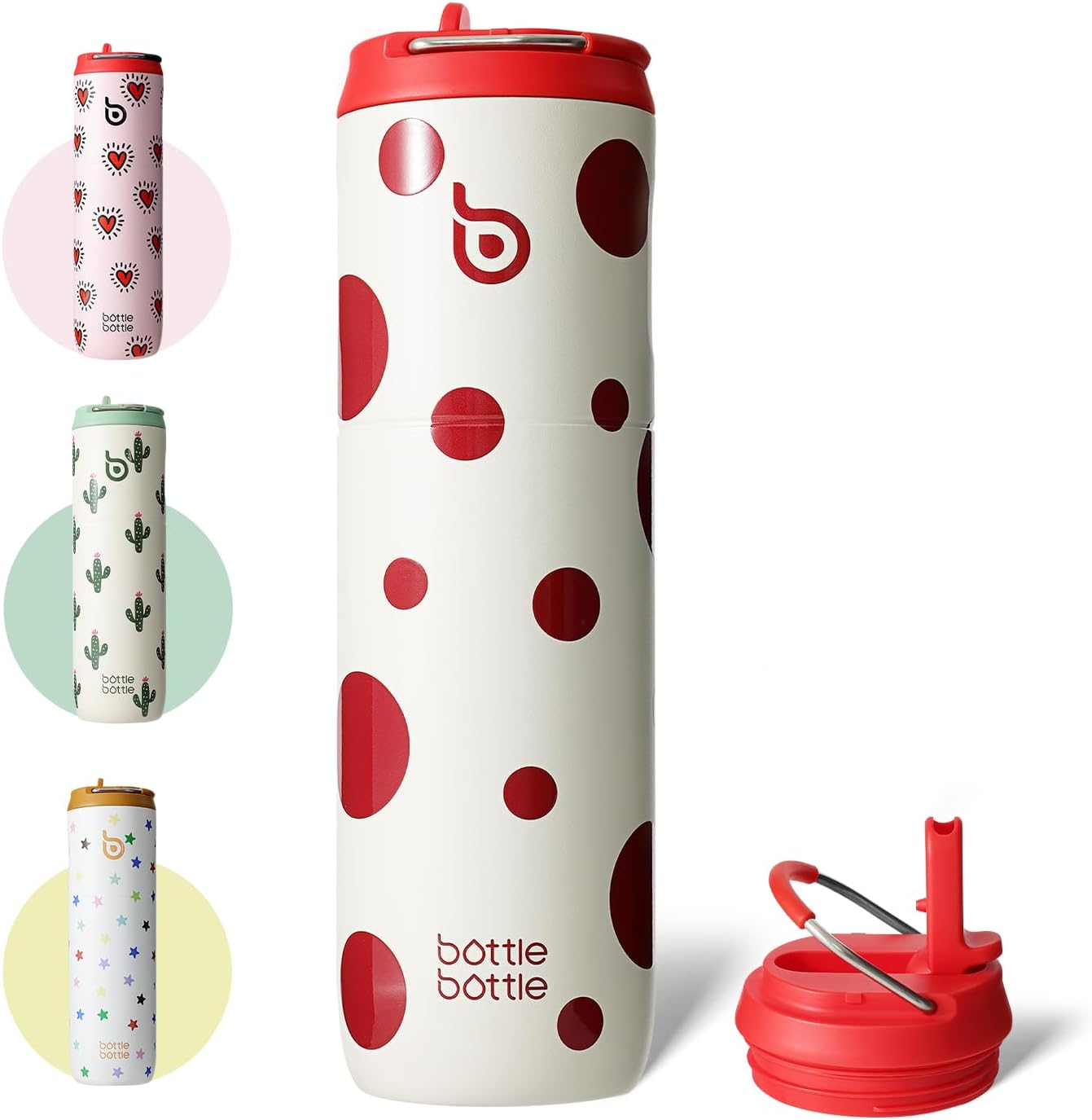 BOTTLE BOTTLE Insulated Water Bottle 24oz with Straw Lid and Handle for Sports Travel Gym Stainless Steel Water Bottles Double-Wall Vacuum Metal Leak Proof BPA-Free