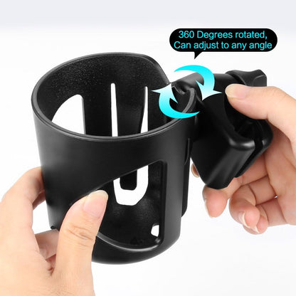 Accmor Stroller Cup Holder, Universal Cup Holder for Walker Wheelchair Bike, 360° Rotatable Stroller Cup Holder Attachment Accessories for Walker, Wheelchair, Scooter