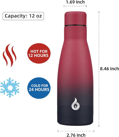 BJPKPK Insulated Water Bottle 12oz Small Stainless Steel Water Bottles Reusable Metal Thermal Keep Cold and Hot,Dreamy Purple - Colors B