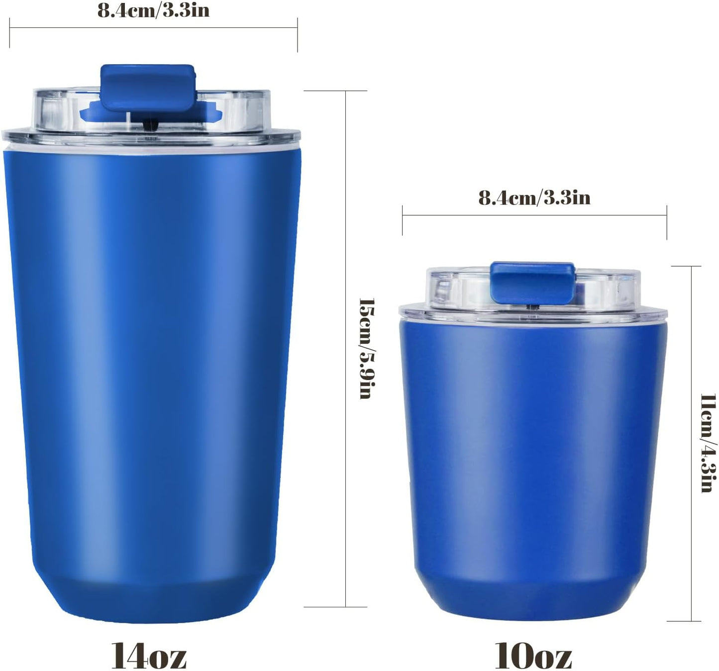 Puraville Insulated Tumblers with Lid, 14 oz Travel Coffee Mug Stainless Steel Vacuum Cup, Leak Proof Reusable Double Walled Coffee Tumbler for Iced and Hot Drinks, Cream