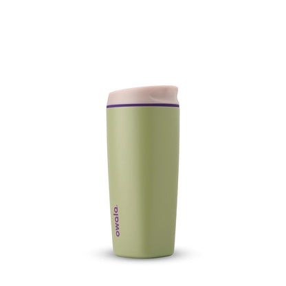 Owala SmoothSip Insulated Stainless Steel Coffee Tumbler, Reusable Iced Coffee Cup, Hot Coffee Travel Mug, BPA Free, 20 oz, Pink (Watermelon Breeze)