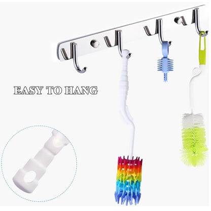 Bottle Brush Cleaner-Baby Milk Bottle Cleaner Soft Silicone Bottle Brusher / 360 Degree Rotating Long Handle Brush for Washing Glassware, Cup, Decanter, Narrow Neck Brewing Bottle