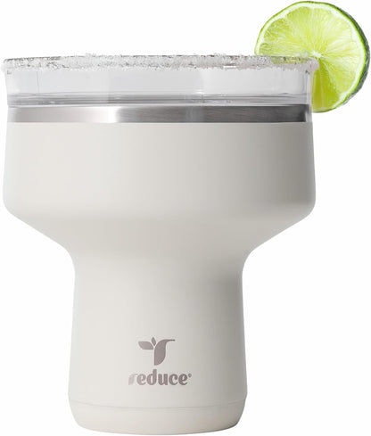 REDUCE Saltini 16 oz Cocktail Tumbler - Insulated Margarita Tumbler with Lid - Keeps Drinks Cold for 10 Hours - 360 Sippable Martini Glass Alternative - Shatterproof, Perfect for Parties - Cloud Blue