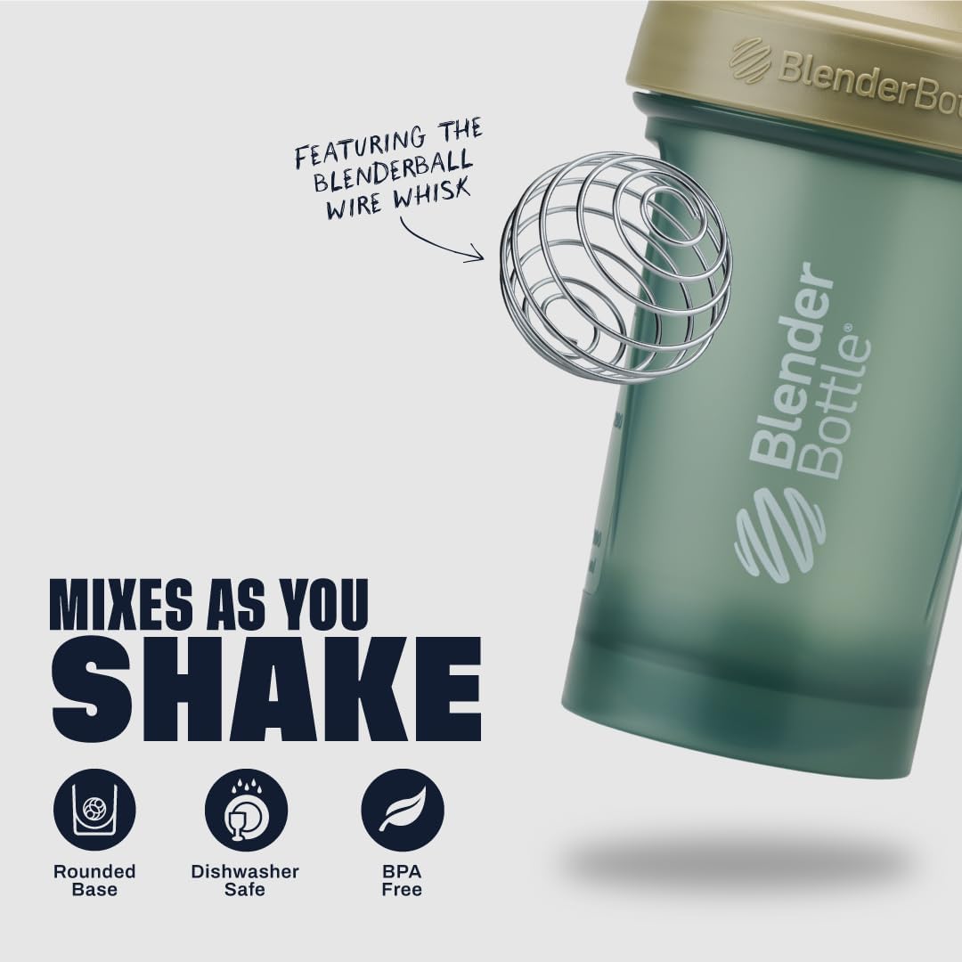 BlenderBottle Classic V2 Shaker Bottle Perfect for Protein Shakes and Pre Workout, 20-Ounce, Clear/Black