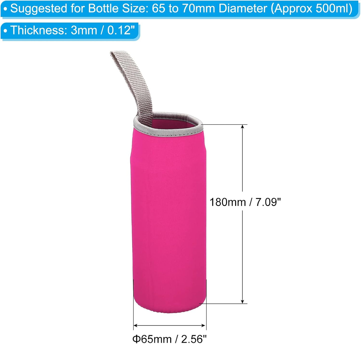 PATIKIL Water Bottle Sleeves, Neoprene Insulated Bottle Bag Holder Carrier Pouch with Finger Strap