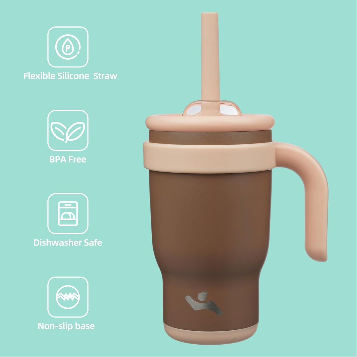 Konokyo 30 oz Tumbler with Side Handle, Insulated Water Bottle with Straw and 2 in 1 Lid, Stainless Steel Cup Travel Coffee Mug for Sports Office Gym,Purple