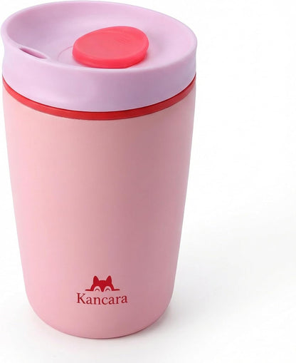 12 oz coffee tumbler Insulated coffee mug with lid Slider Insulated Stainless Steel Coffee Tumbler, Travel Mug for Hot and Iced Beverages insulated travel coffee mug (pink)