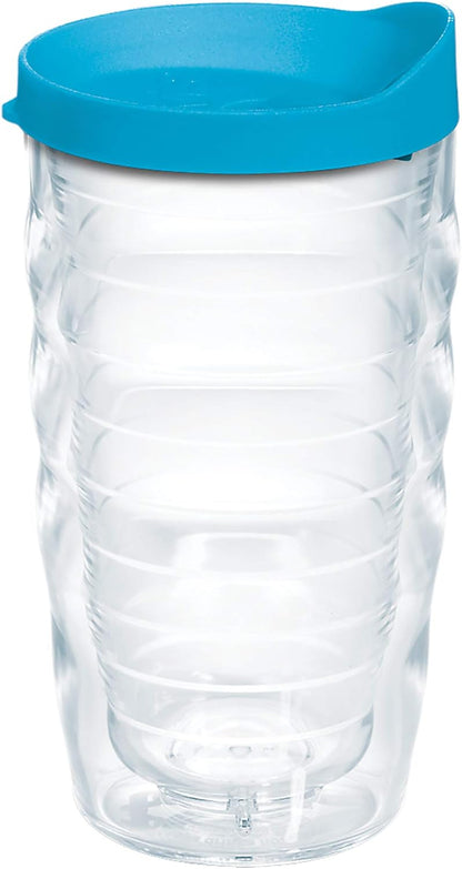 Tervis Clear & Colorful Lidded Made in USA Double Walled Insulated Tumbler Travel Cup Keeps Drinks Cold & Hot, 24oz, Black Lid, 1 Count (Pack of 1)