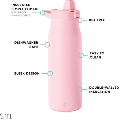 Simple Modern Filtered Water Bottle | Insulated Stainless-Steel Carbon Filter Travel Water Bottles | Reusable for Clean Drinking Water On The Go | 34oz, Sea Glass Sage