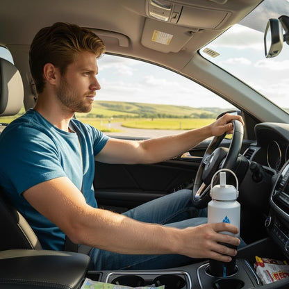 SENDESTAR 40oz Water Bottle Wide Mouth Stainless Steel Vacuum Insulated Double Wall with Straw Lids Fit in Any Car Cup Holder