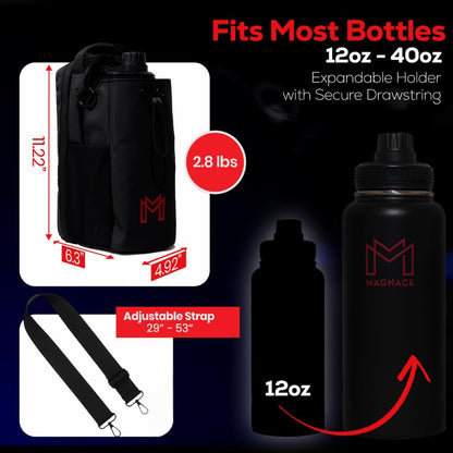 MAGNACE Magnetic Gym Bag Bundle, 3-in-1 Set with Water Bottle Holder, Magnetic Pouch, Towel & Sling Bag – For Men & Women
