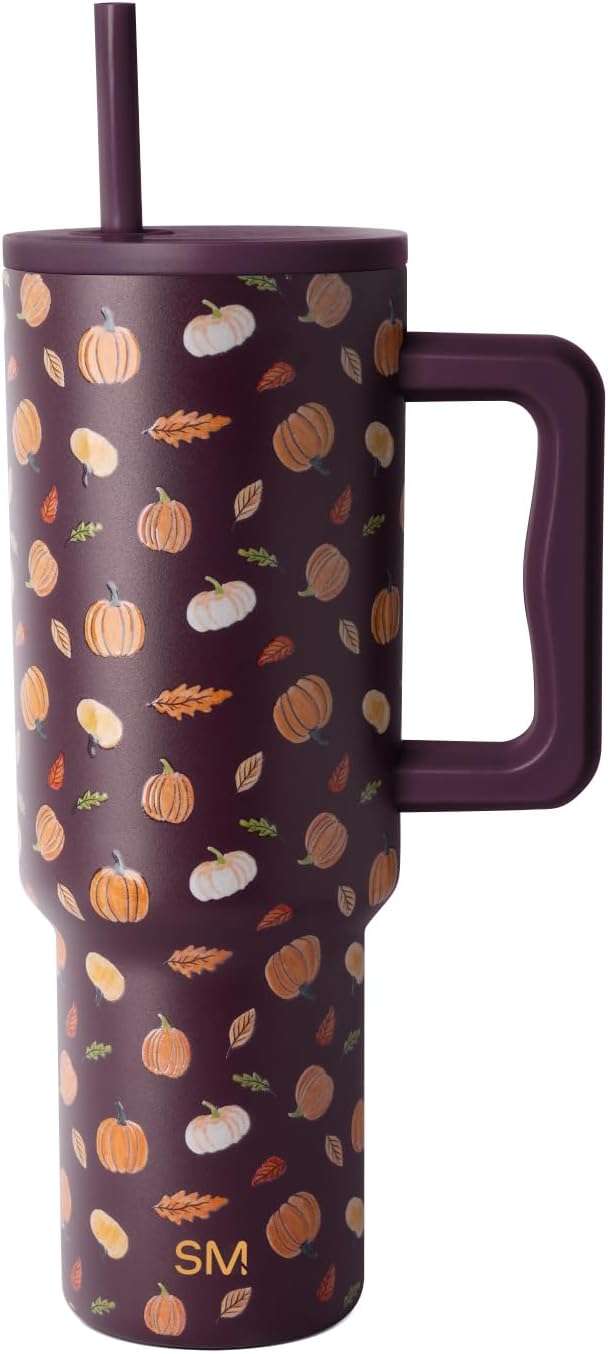 Simple Modern Halloween Signature Voyager | 16oz Travel Coffee Mug Tumbler with 360° Lid | Gifts for Women Men | Ceramic-Lined Insulated Stainless Steel Cold Brew Iced Coffee Cup | Spooky Mix