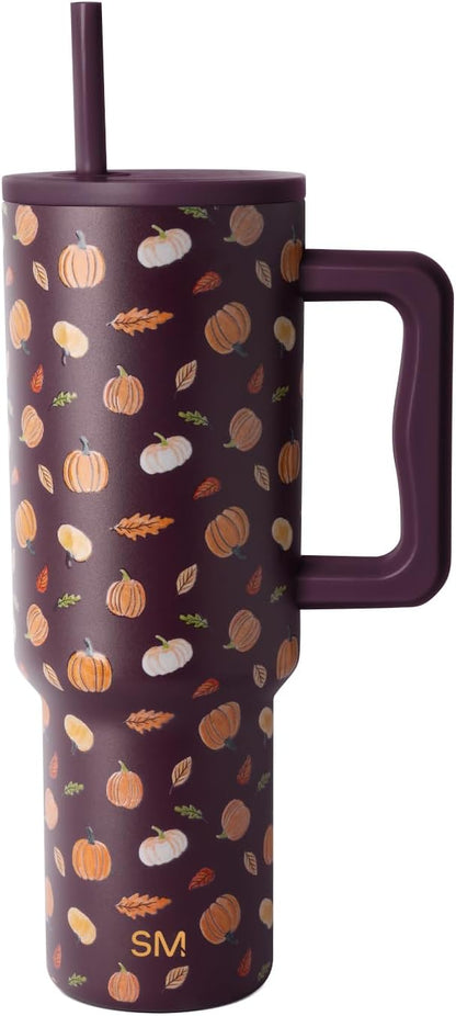 Simple Modern Halloween Signature Voyager | 16oz Travel Coffee Mug Tumbler with 360° Lid | Gifts for Women Men | Ceramic-Lined Insulated Stainless Steel Cold Brew Iced Coffee Cup | Spooky Mix