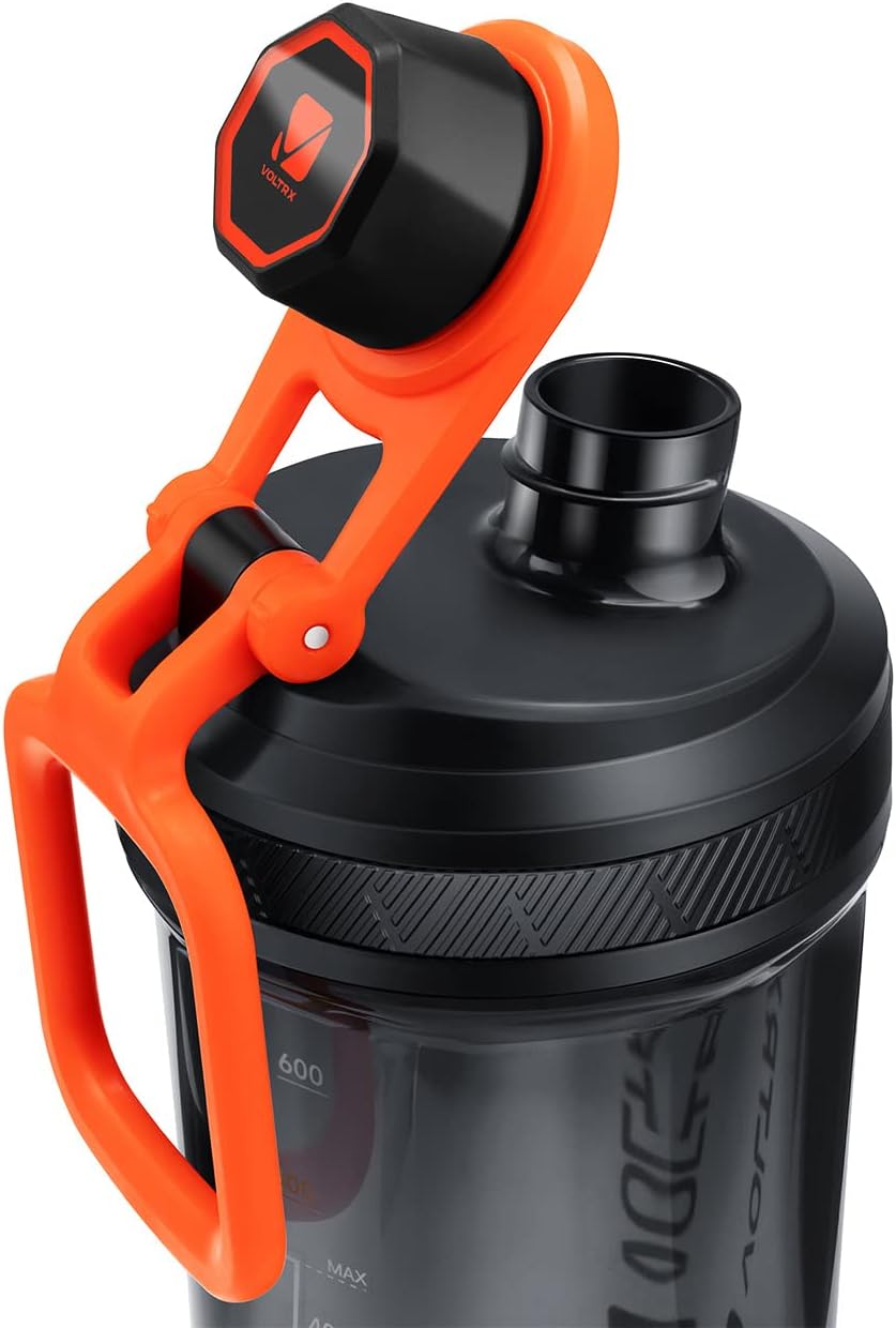 VOLTRX Electric Protein Shaker Bottle - USB Rechargeable Mixer Cup for Shakes and Meal Replacements, BPA-Free Tritan, 20oz