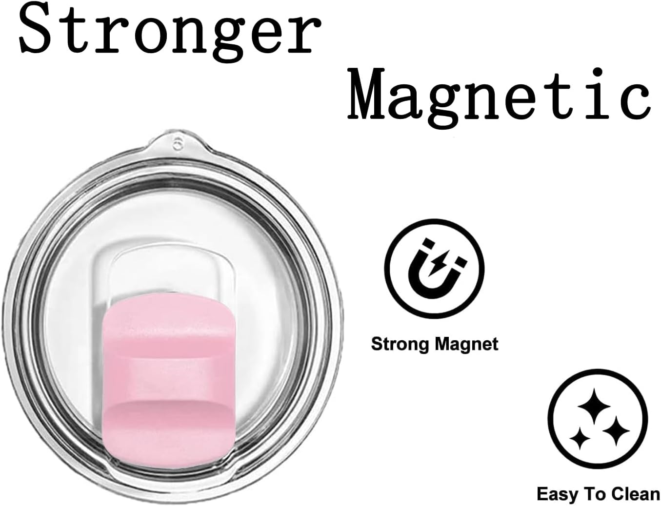 2 Pcs Magnetic Slider Replacement Block, Slider Lid Magnet for Yeti Lids 10 oz, 14oz, 16 oz, 20 oz, 26 oz, 30 oz (Black+Black)