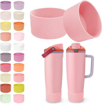 2PCS Silicone Boots for Owala 30oz & 40oz FreeSip Sway Bottles & Tumblers – Non-Slip, Scratch-Resistant, Stability Enhancer for Owala Accessories (Eucalyptus Green) - Colors B