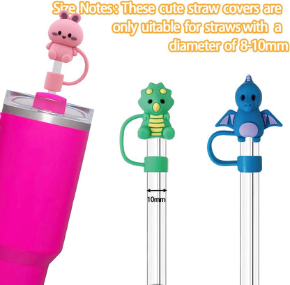 LDKEDKF 11Pcs Straw Cover for Stanley Cup, Silicone Straw Topper for Stanley Cup 30&40oz with Tumblers, 10mm 0.4in Lid Accessories (Reusable)