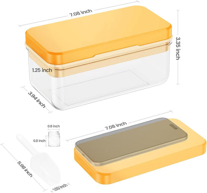 Ice Cube Tray with Lid and Bin, PHINOX 56 pcs Ice Trays for Freezer, Ice Cube Trays for Freezer with 2 trays, Container, Lid & Ice Scoop, BPA Free
