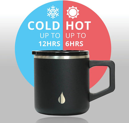Elemental Insulated Coffee Mug - Triple-Wall Stainless Steel Summit Travel Cup for Hot and Cold Drinks - Thermal Coffee Mug with Lid and Handle for Camping, Office & Travel 16oz - Rainbow Speckle