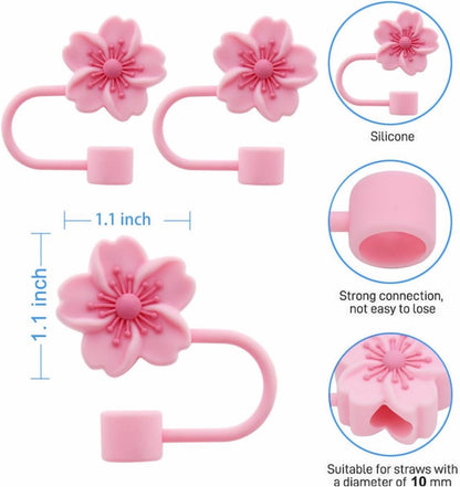 Silicone Straw Covers Cap Compatible with Stanley Cup 30 40 oz-Dust-Proof Reusable Straw Cover for Tumblers and Water Bottles