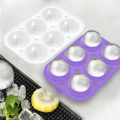ROTTAY Ice Cube Trays (Set of 2), Sphere Ice Ball Maker with Lid & Large Square Ice Cube Maker for Whiskey, Cocktails and Homemade, Keep Drinks Chilled Black