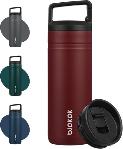 BJPKPK Insulated Water Bottle with 2 Lids,20 oz Double Wall Stainless Steel Vacuum Tumbler Travel Coffee Mug,Wide Mouth Thermal Cup,Haze Blue
