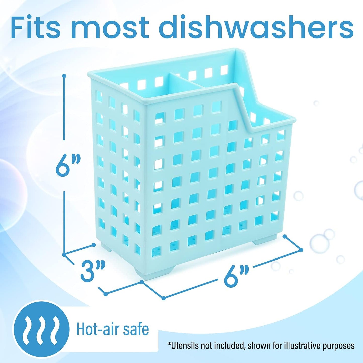 Impresa Straw & Chopstick Dishwasher Basket - Effortless Wash & Dry Chopstick Holder - Secure Clean Flow & Dishwasher Straw Holder for Compact Storage - Blue