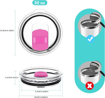 30 oz Tumbler Lid, Replacement Lids Compatible for YETI 30/32 oz Tumbler, 14 oz Mug and 35 oz Straw Mug, 2 Pack Travel Spill Proof Cup Lids Covers with Magnetic Slider Switch, BPA Free