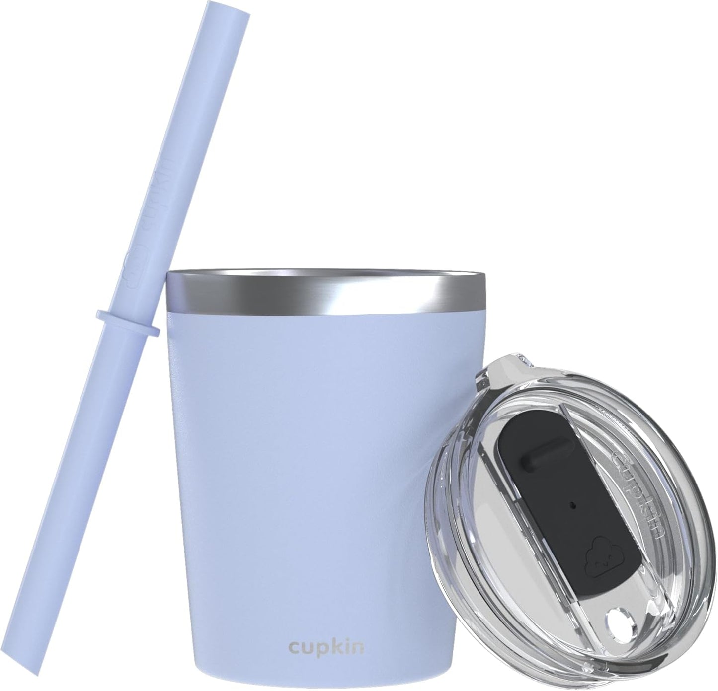 CUPKIN Stainless Steel Insulated Tumbler with Lid and Straw, 20 oz Stainless Steel Cups, Set of 2 Travel Coffee Mug for Adults, Iced Coffee Cup with Lid, Tumbler for Travel (Coral + Yellow)