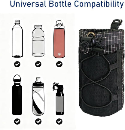 Cactus-24 Ultralight Water Bottle Pouch for Backpack - Fits 8-24oz, Hands-Free Hydration Pack for Camping & Hiking