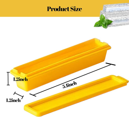 24 Pcs Water Bottle Ice Cube Trays for Freezer with Lid, Long Ice Cubes Narrow Mold Freezer Containers Flexible, Dishwasher Safe, Easy Release for Sports, Soda, Bottled Beverages(Yellow-24Pcs)