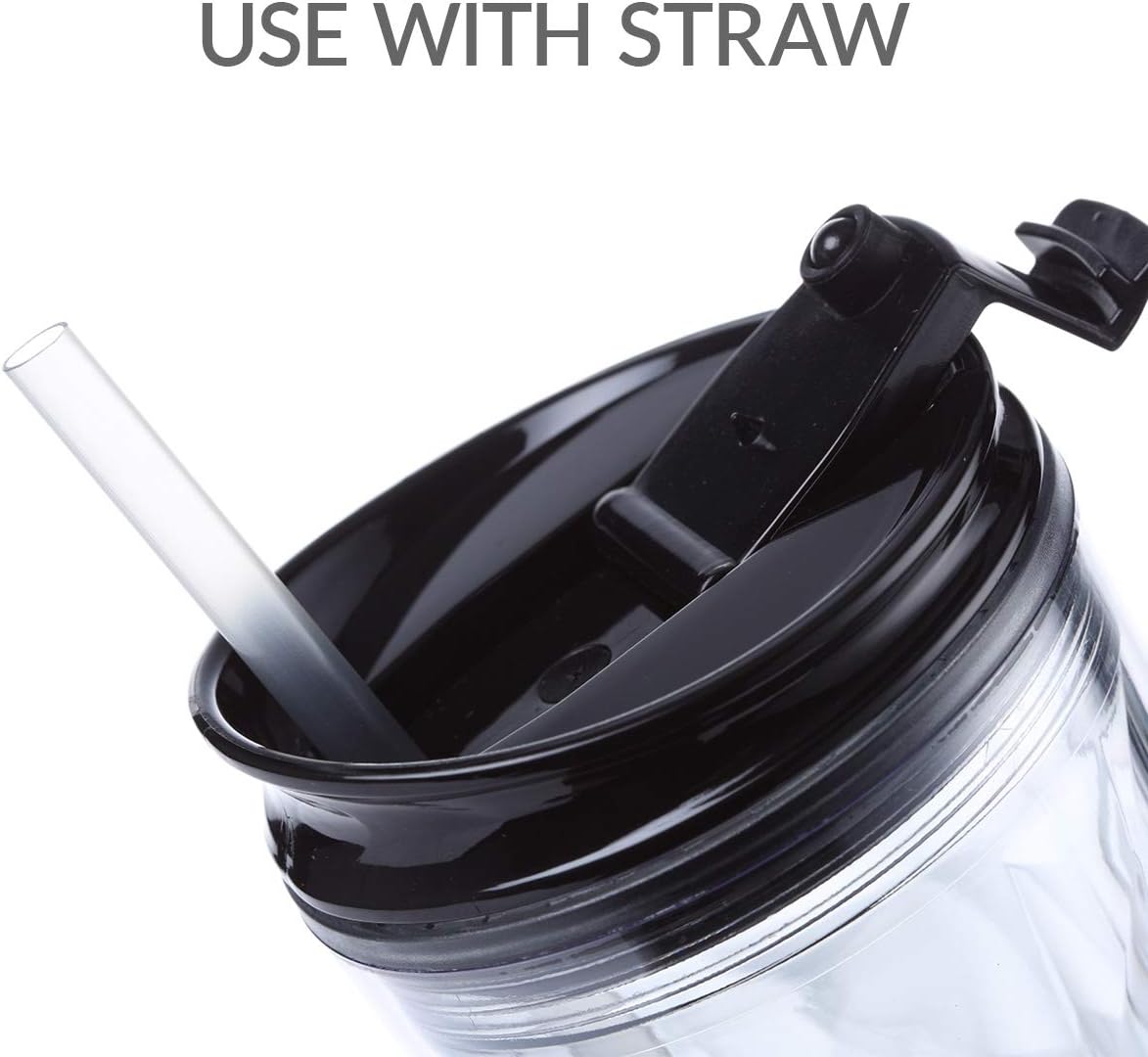 Cupture Crystal Click & Seal Shake Tumbler Cup for Hot or Cold Drinks - 22 oz (Black Diamond)