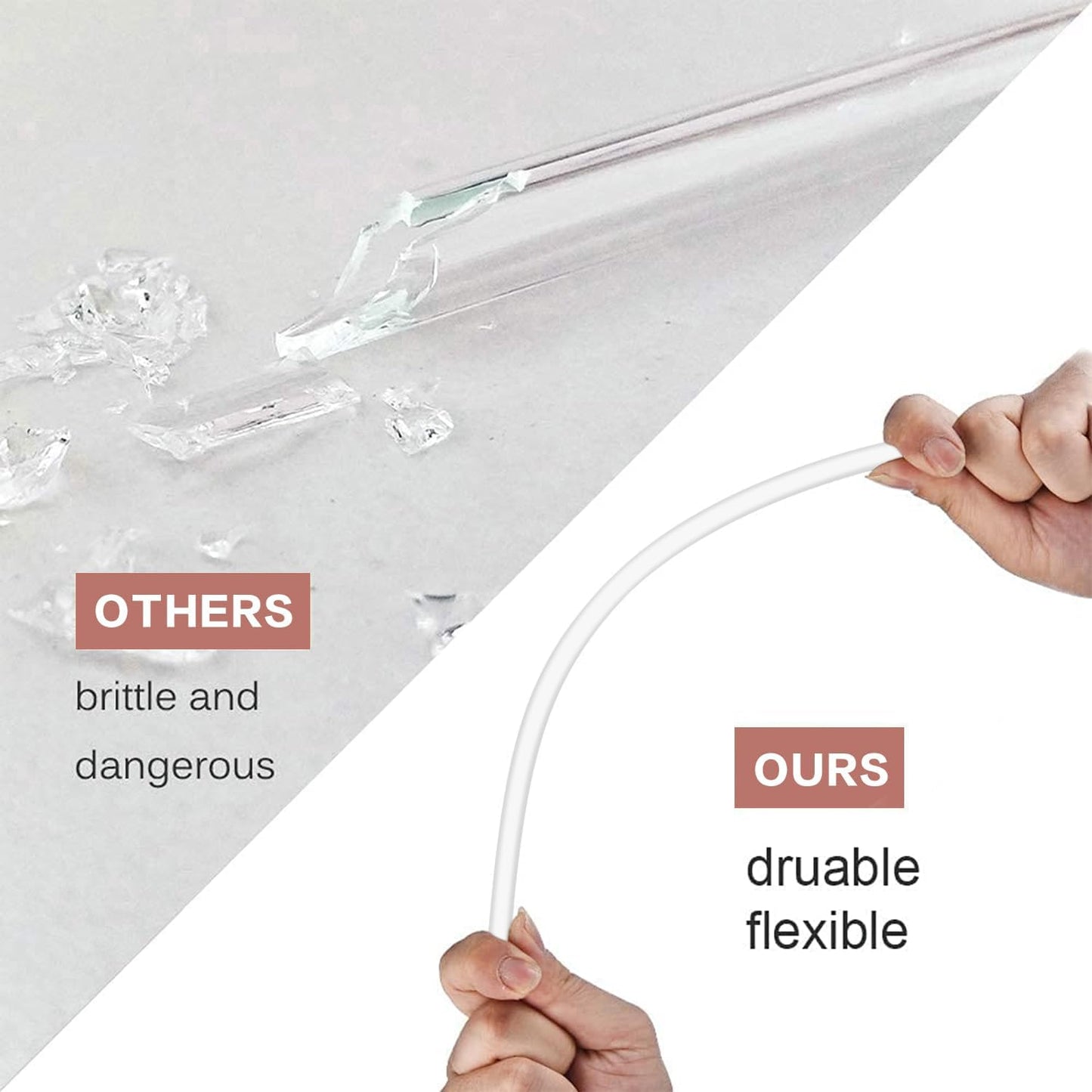 Replacement Straw Compatible with Stanley 40 oz 30 oz Cup Tumbler, 6 Pack Reusable Straw with Cleaning Brush, Plastic, Clear