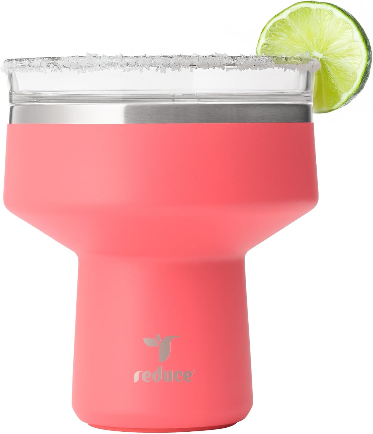 REDUCE Saltini 16 oz Cocktail Tumbler - Insulated Margarita Tumbler with Lid - Keeps Drinks Cold for 10 Hours - 360 Sippable Martini Glass Alternative - Shatterproof, Perfect for Parties - Cloud Blue