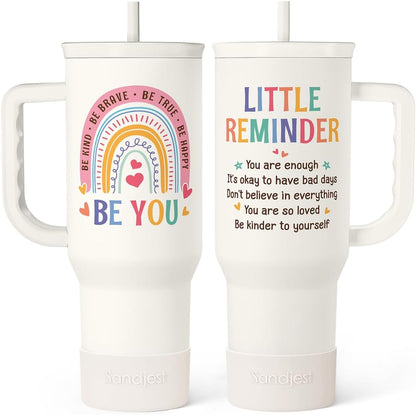 Floral Tumbler with Handle 40oz, Stainless Steel Insulated Tumblers Coffee Travel Mug Cup with Straw, Flower Coffee Cup Gifts for Women Girls, Gift for Her on Christmas Birthday Mothers Day