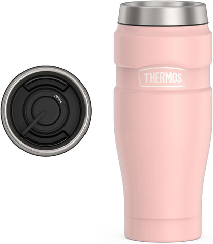 THERMOS Stainless King Vacuum-Insulated Stainless Steel Tumbler - 16oz, Midnight Blue - Insulated Coffee Tumbler for Hot & Cold Drinks - Leak-Proof & Sweat-Proof for Commuting & Traveling
