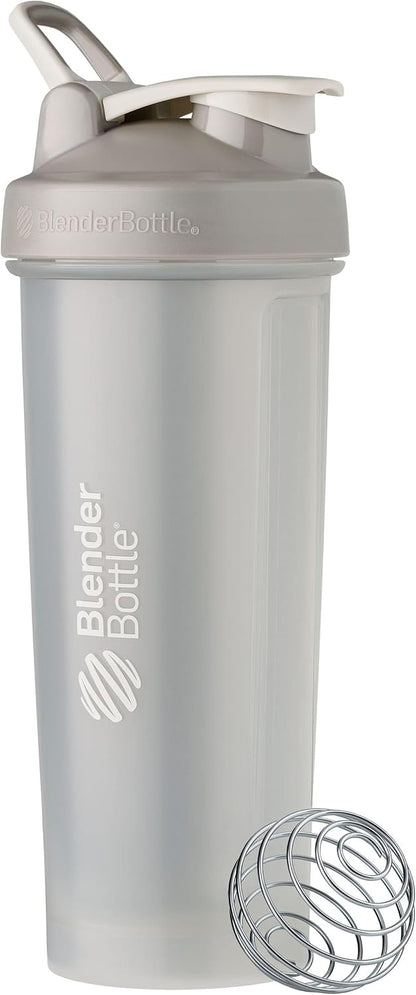 BlenderBottle Classic V2 Shaker Bottle Perfect for Protein Shakes and Pre Workout, 20-Ounce, Clear/Black