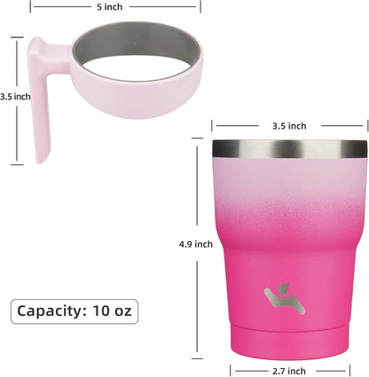 Konokyo 20 oz Tumbler with Handle and 2 Straw 2 Lid, Insulated Water Bottle Stainless Steel Vacuum Cup Reusable Travel Mug,Black