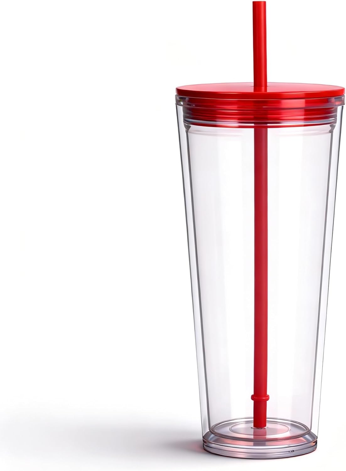 24oz Tumbler with Lid and Straw, Leak Proof and Double Wall Insulated Reusable Plastic Cups,Travel Reusable Iced Coffee Cup (1, Pink)