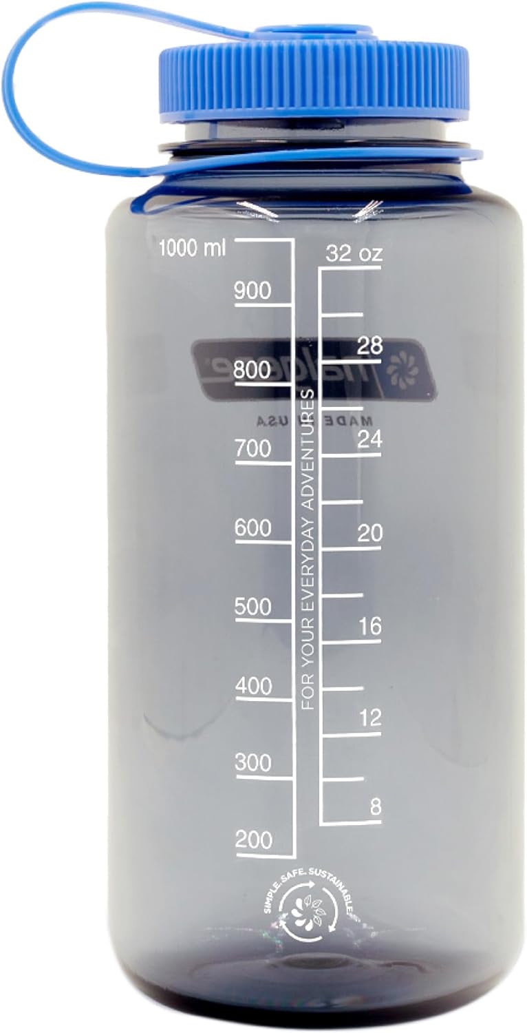 Nalgene 32 oz Wide Mouth Water Bottle | BPA-Free, Durable & Leak Proof, Lightweight Bottle for Hiking & Gym, Work & Travel