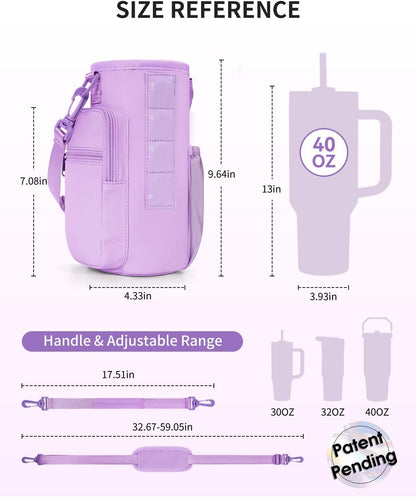 sportsnew Magnetic Gym Bag for Women Men, Crossbody Insulated Cup Sleeve Water Bottle Carrier Holder with Strap for 40oz Tumbler with Handle, 4 Built-in Magnets Small Gym Bag for Workout, Walking