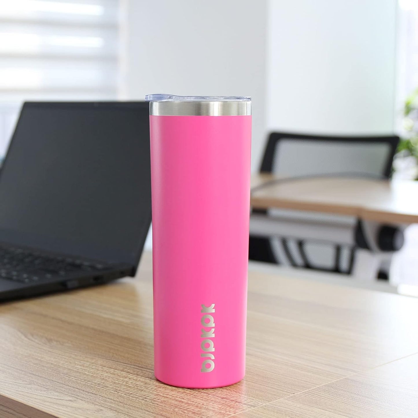 BJPKPK Skinny Tumbler with Lid 20 oz Stainless Steel Vacuum Insulated Double Wall Travel Coffee Water Tumblers Cup,White