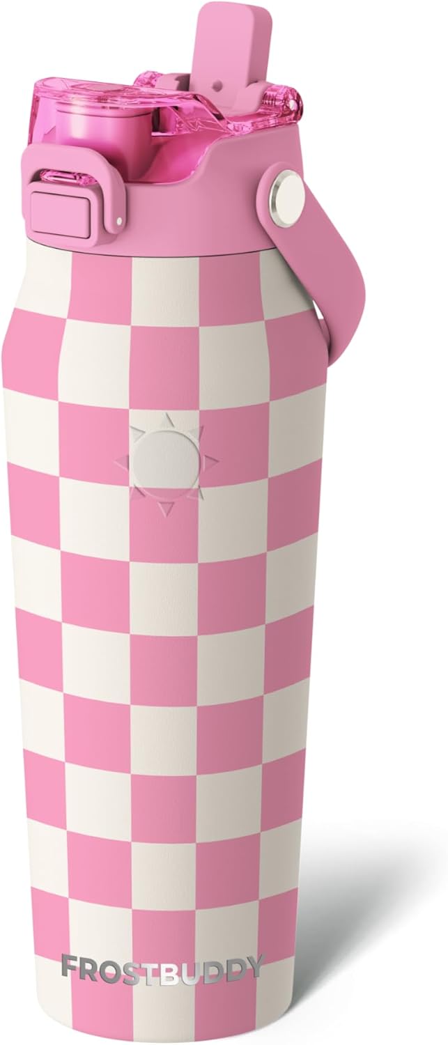 Frost Buddy 24oz Insulated Water Bottle with Straw & Chug Lid | Leak-Proof Stainless Steel | 24-Hours Cold | Sweat-Proof, Cup Holder Friendly | Ideal for Gym, Travel, Sports & Everyday Hydration - Colors A