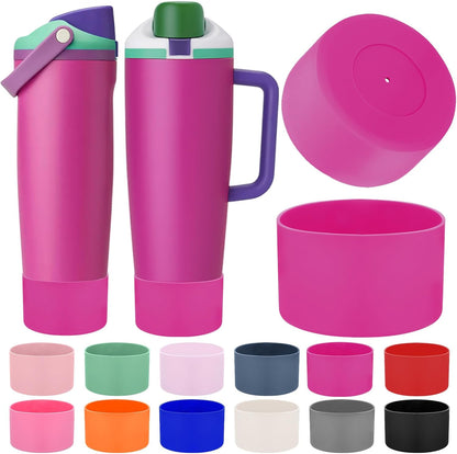 Mity rain 2PCS Protective Silicone Boots for Owala 30oz & 40oz FreeSip Sway Bottles & Tumblers - Accessories for owala, Enhances Stability & Prevents Scratches(Black Cherry)