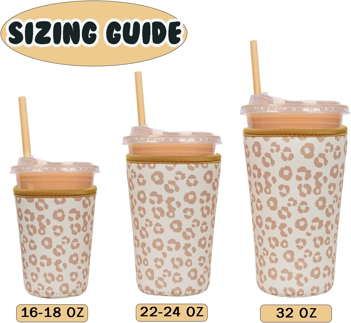 Reusable Insulated Neoprene Iced Coffee Cup Sleeve, Durable Drink Sleeve for Cold Beverages, Beverage Holder for Iced Coffee, Floral Checkers